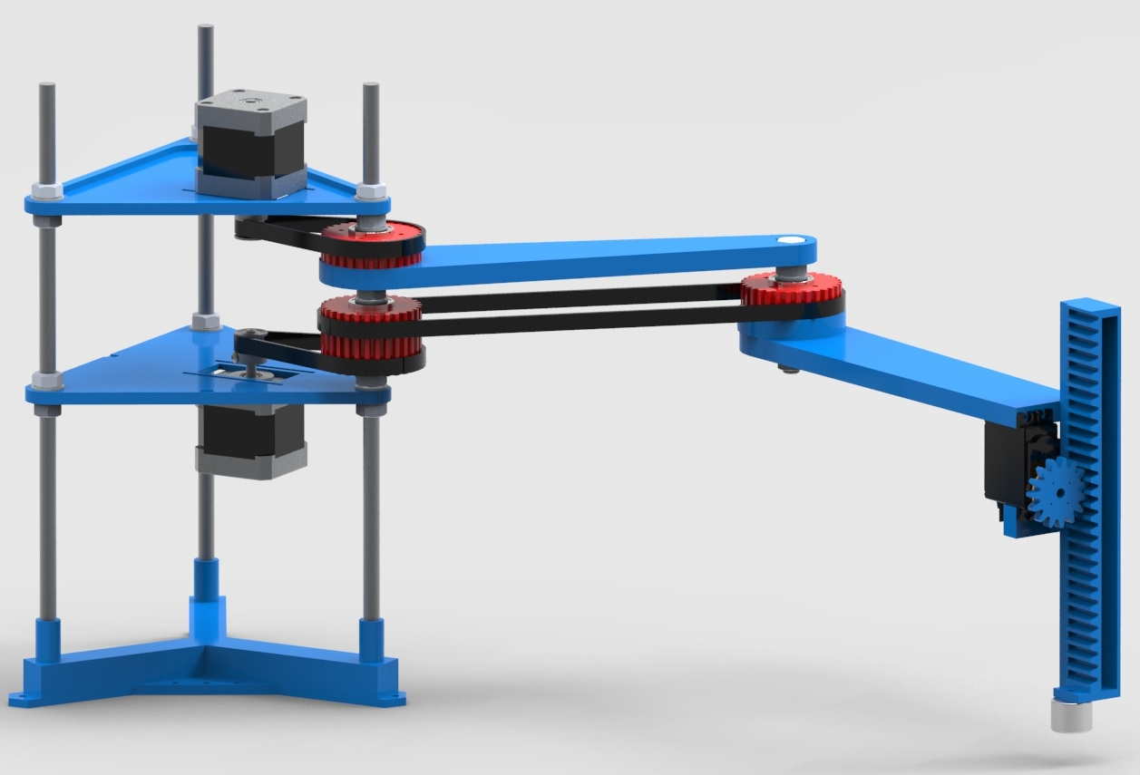 Solid Edge CAD model of the SCARA arm